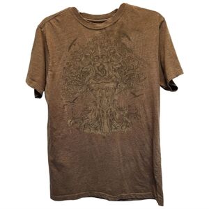 Stranded Brown Short Sleeve Graphic Tee w/ Tree of Life - Size M